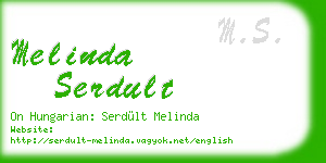 melinda serdult business card